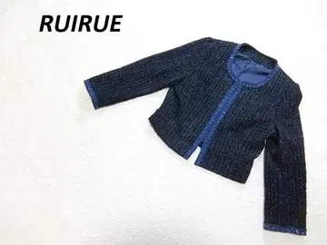 새상품급 루일 에 부티크 트위드 노카라 자켓 네이비 11