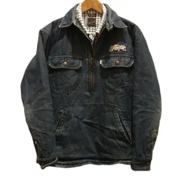PULL OVER SHELL DENIM JACKET MEDIUM WASH
