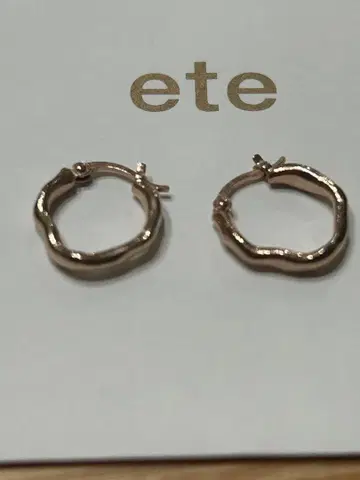 ete 후프 귀걸이 핑크 골드