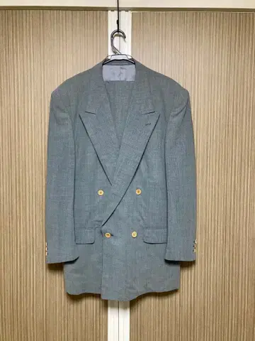 90's 빈티지 수트 더블 L A6 라이트 그레이 새상품급