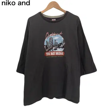 니코앤드 베이 브릿지 프린트 도시 풍경 반팔 오클랜드 티셔츠