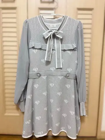 evelyn 로고 쉬폰 니트 OP