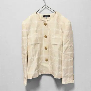 아덴다 노카라 자켓 골드 버튼 베이지 13호 모마 혼방 일본제