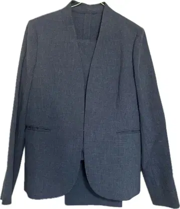 그레이 노카라 자켓과 스커트 바지 세트 3점