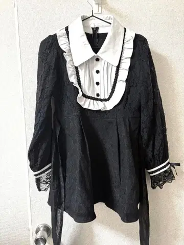 ROJITA 로지타 요크 프릴 블랙 레이스 셋업