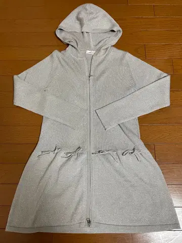 그레이 후드 부착 리브 후드티