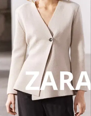 ZARA 페플럼 램스울 블렌드 니트 블레이저