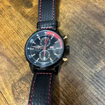 MF MINI FOCUS 크로노그래프 블랙/레드 손목시계