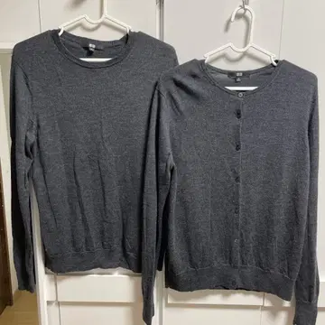 UNIQLO 다크 그레이 가디건 크루넥 XL