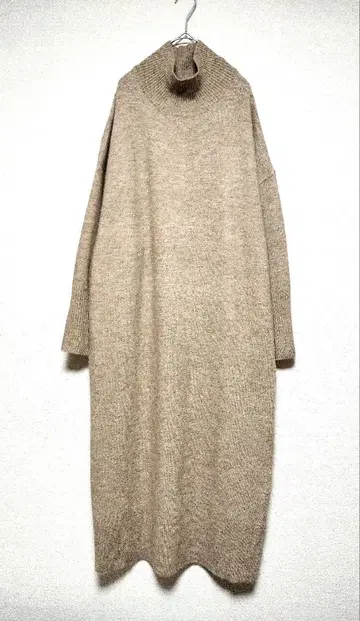 새상품 nano universe 드롭 소매 하이넥 롱 니트 원피스 F