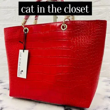 [ 미사용 ] 캣 인 더 클로젯 토트백 2WAY 가죽 악어 엠보싱