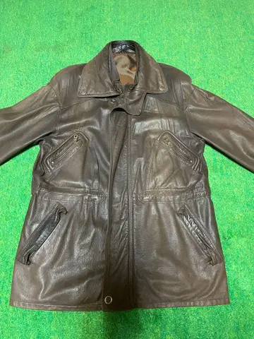 다크 브라운 가죽 롱 자켓