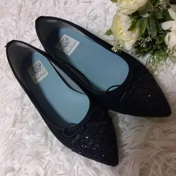 Emma Francis 펌프스 리본 글리터 스웨이드 블랙 23.5