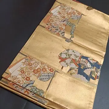 C46 치도리야 후쿠로 오비 금 포멀 꽃