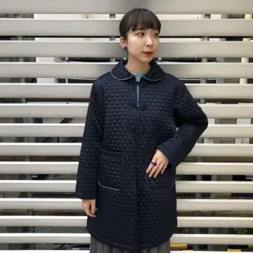 BEAMS BOY 퀼팅 차이나 코트 네이비