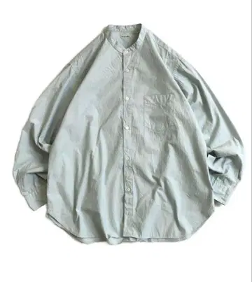 Steven Alan 100/2 코튼 스트라이프 밴드 카라 셔츠