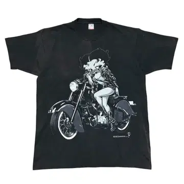 레어 XL 90s 베티 붑 모터사이클 클럽 티셔츠