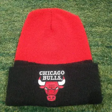 CHICAGO BULLS 니트 모자 레드 블랙