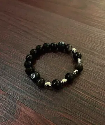 블랙 비즈 팔찌 숫자 8 포함
