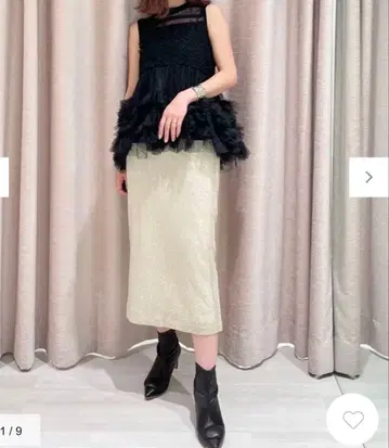 그레이스 콘티넨탈 메쉬 스팽글 타이트 스커트 36