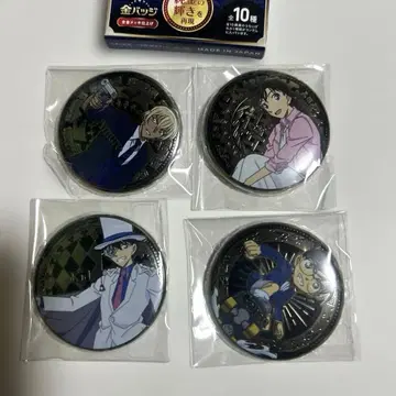 명탐정 코난 금 배지 괴도 키드 안즈 아카이 코난 란 4종 세트 새상품