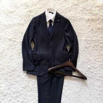 [ 새상품급 ] LARDINI 바즈아이 네이비 울 수트 부토니에르 46