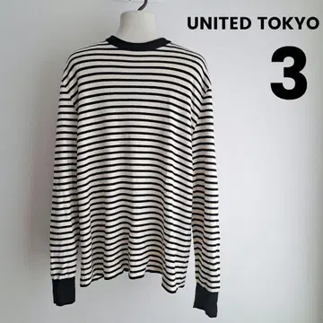 UNITED TOKYO 밀라노 리브 크루넥 풀오버 니트 보더