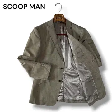 SCOOP MAN 그레이 스트라이프 테일러드 자켓 포멀 드레스