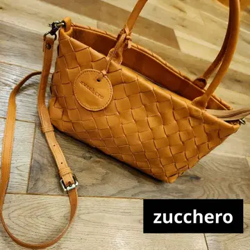 새상품급 zucchero 즈케로 뜨개질 가죽 2way 백