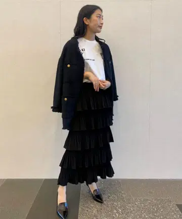 journal standard L'essage 티어드 플리츠 스커트