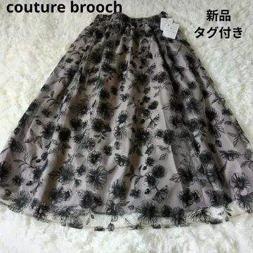 택 포함 새상품 couture brooch 자수 플라워 엠브로 튤 스커트