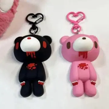 그루미 키링 블랙 핑크 스트랩 Gloomy Bear