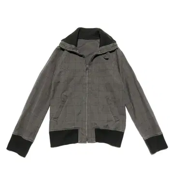 y2k 00s fairygrunge 체크 집업 자켓 블루종