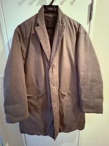 그레이 다운 자켓 롱 기장