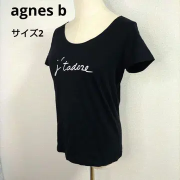 아그네스베 Agnes b 반팔 티셔츠 프린트 블랙 사이즈 2