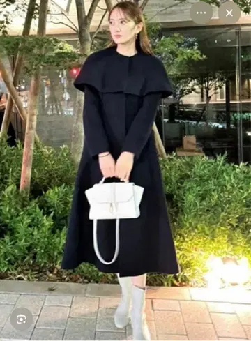 셀포드 CELFORD 케이프 포함 롱 코트 네이비 38