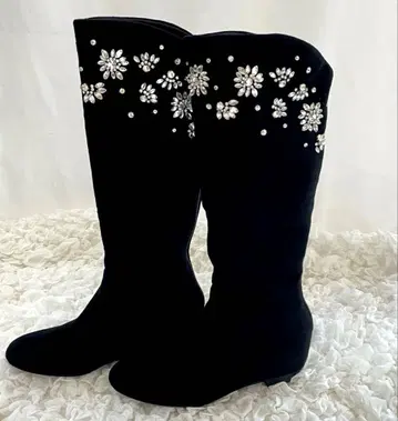 [ 미사용 새상품 ] RANDA 비쥬 롱 부츠 인힐 백 지퍼 S