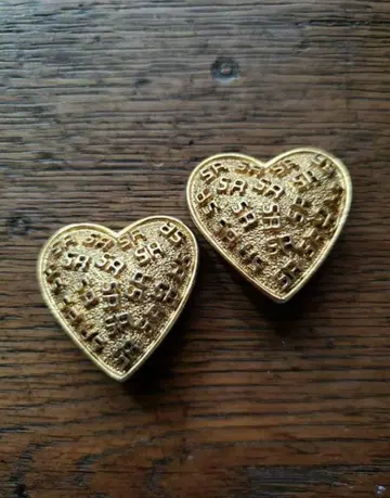 소니아 리키엘 로고 패턴 하트 귀찌 레어 빈티지