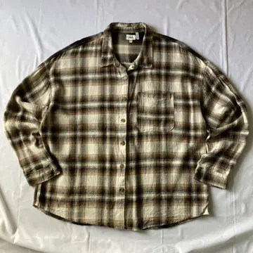 00년대 플란넬 셔츠 옴브레 체크 그런지 Y2K 인기 헤이세이 구제 의류