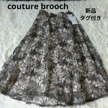 택 포함 새상품 couture brooch 튤 자수 플레어 스커트