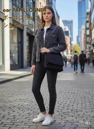 ear PAPILLONNER 이아 파피요네 볼 플랩 숄더 블랙