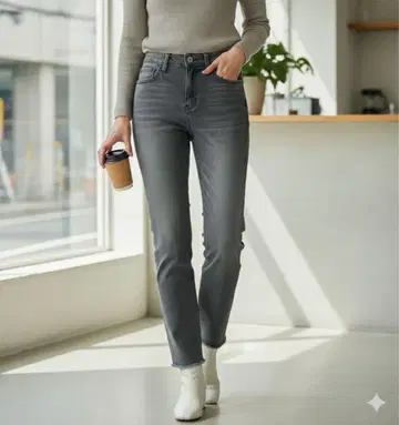 헬시 데님 블랙 컷오프 여성용 페이드감 코튼 무지