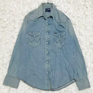 [ 레어 사이즈 L ] 랭글러 데님 셔츠 자켓 라이트 블루