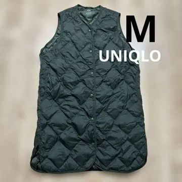 유니클로 울트라 라이트 다운 롱 베스트 카키 M