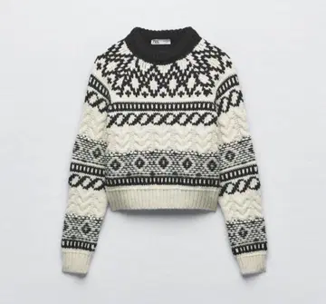 [ 새상품 ] ZARA 자카드 니트 스웨터 S 사이즈