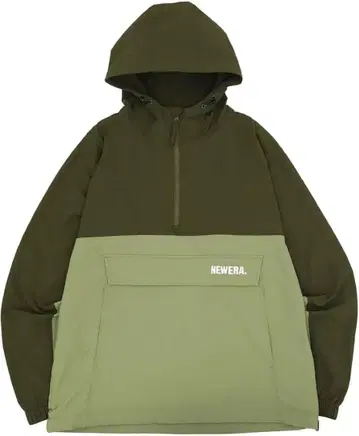 NEWERA 후드 부착 아노락 자켓 L 올리브/카키