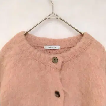 샤기 니트 가디건 핑크 F JEANASIS 양모 알파카 혼방