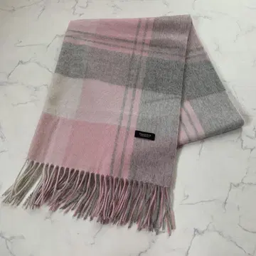새상품급 TIMISYO 체크 무늬 스톨 100% 램스울