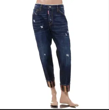 디스퀘어드 (Dsquared2) 체크 롤업 데님