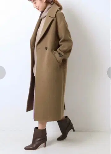 Spick&span MANTECO 빅 칼라 코트 카키 36